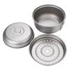 Titanium Steamer Stockpot Set with Lid Outdoor Camping Soup Steaming Pot Pan Mess Kit