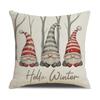 New Christmas Set Linen Pillow Cartoon Snowman Print Cushion Indoor Festive Decoration Sofa Pillow