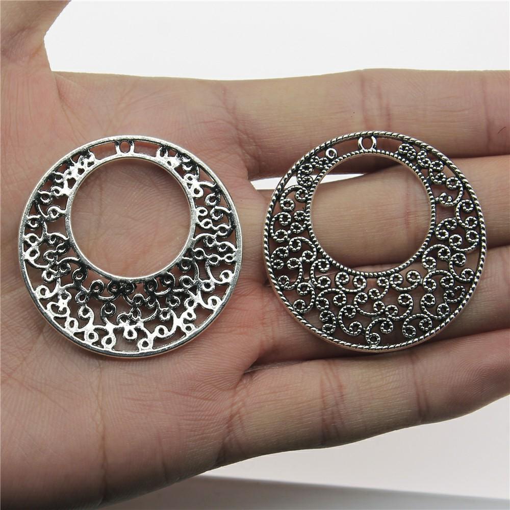 6pcs Antique Silver Color Earring Connector Charms For Jewelry Making Charms Earring Connector Jewelry Findings DIY