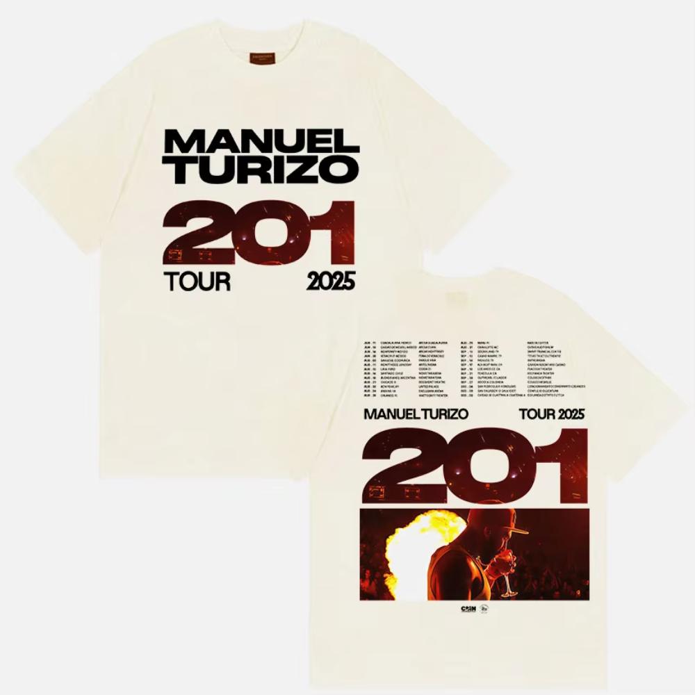 Rapper Manuel Turizo Tour 2025 Merch T Shirt Men's Retro Style Gothic Short Sleeve T-shirts Hip Hop Clothing Cotton Tops Tshirts