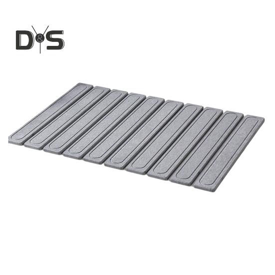 

Складной коврик для сушки посуды из диатомита 24x16 дюймов, быстросохнущая впитывающая подкладка для посуды, чашек, нескользящая защита для кухонной столешницы серый