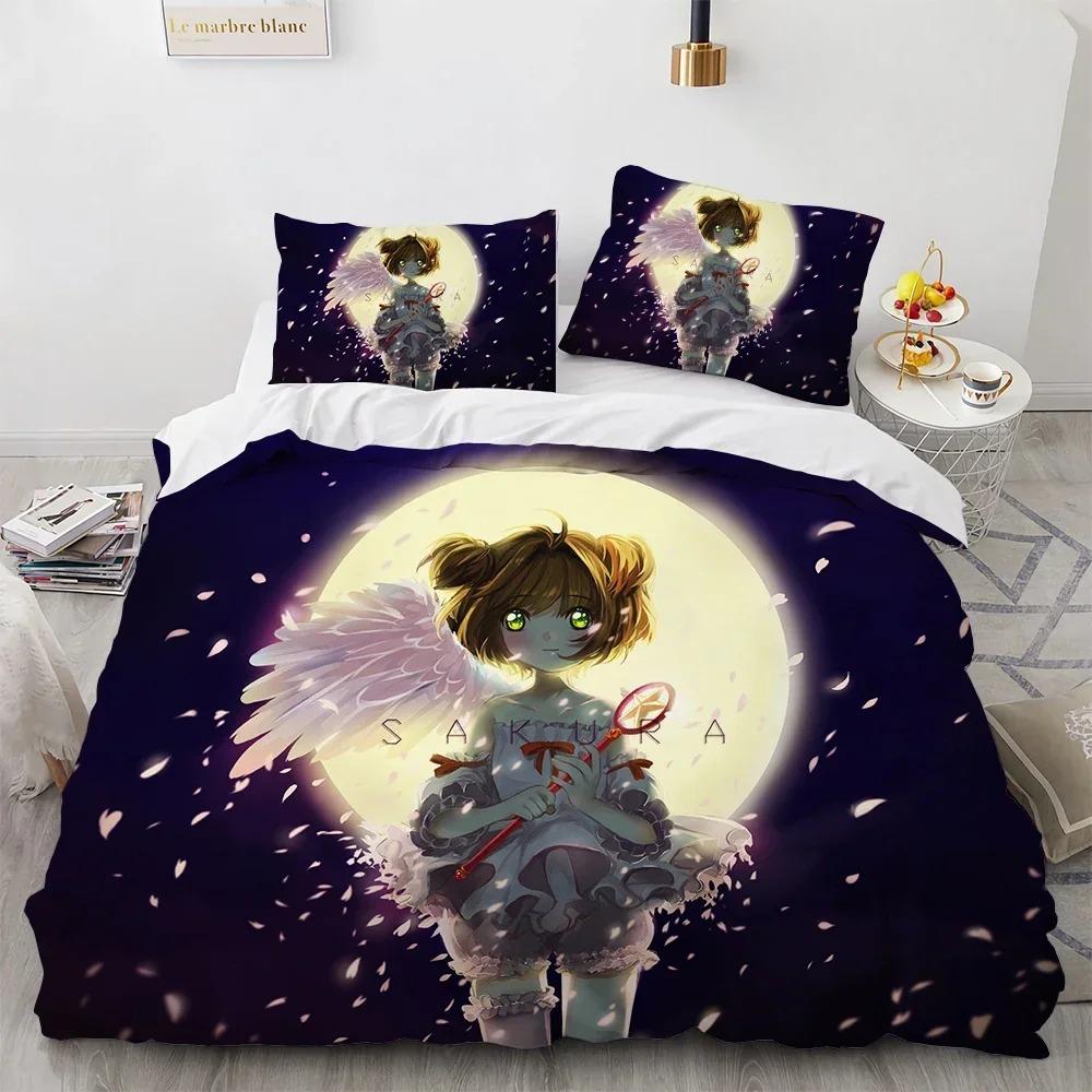 Cardcaptor Sakura Duvet Cover Pillowcase Bedding Set Adult Boy Girl Bedroom Decoration Gift Single Double Large Size