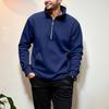 Mens Fleece Lined  Pullover Sweatshirts Fall Winter Warm Long Sleeve Mock Neck Sweatshirt Tops With Pocket