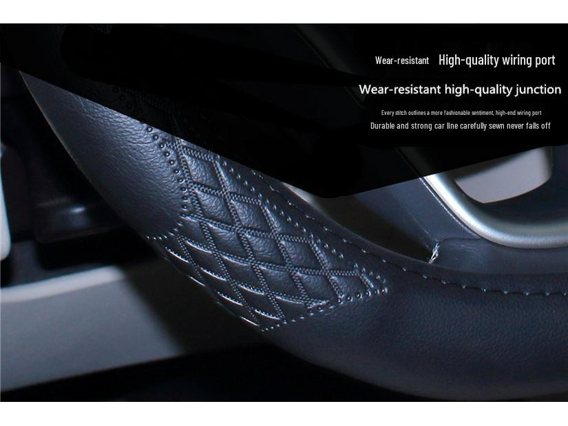 Universal Leather Car Steering Wheel Cover - All-Season Embossed Design
