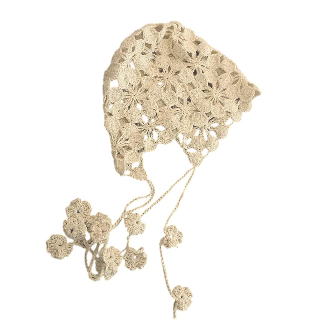 Handmade Crochet Hat Hollows Out Cotton Knitted Hat Women Fashion Hat for Spring and Autumn