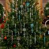 Acrylic 20 Piece Christmas Ornament Set Snowflakes Icicles Candy Canes for Festive Tree Garland and Home Decoration
