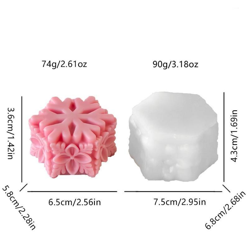 Christmas Snowflake Pillar Candle Mold Easy Demold Silicone Mold for DIY Aroma Candle Soap Home Craft Hobby Christmas Gifts
