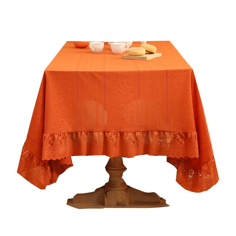 Lace Tablecloth Non-Slip Retro Dining Table Mat High-End Polyester Rectangular Tablecloth Hot-Selling Dust-Proof