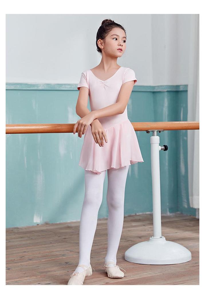 Girls' Dancewear: Summer Ballet Skirt, Toddler Exam Practice, Short-Sleeve One-Piece Skirt