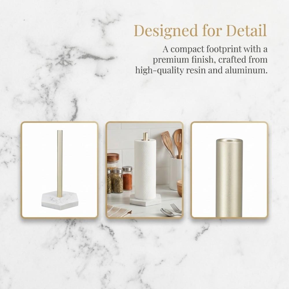 Gold Paper Towel Rack Simulation Marble Paper Hanger Rack  Home Dorm Office Restaurant