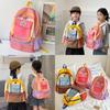 Childrens Oxford Cloth Backpack With Color Block Design For School And Travel Use
