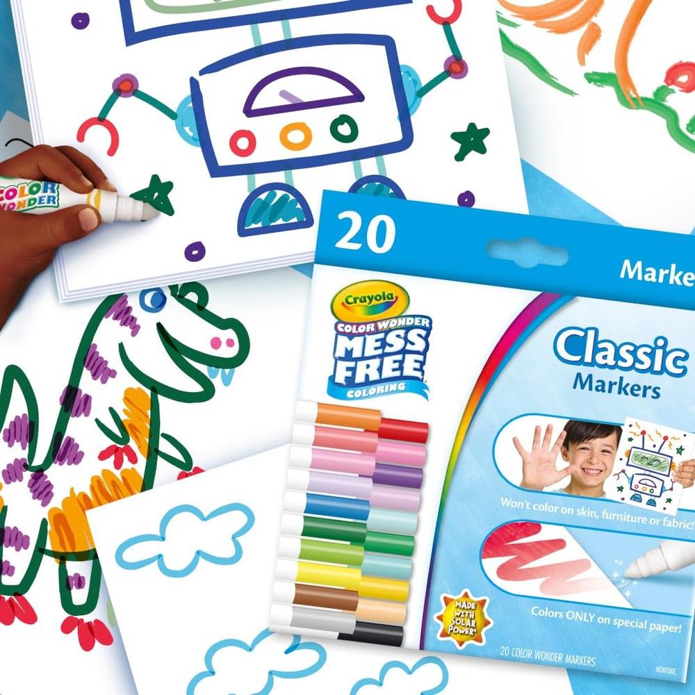 Crayola Color Wonder Marker Set 20 Bold Spill-Free Markers for Kids and Toddlers 3+