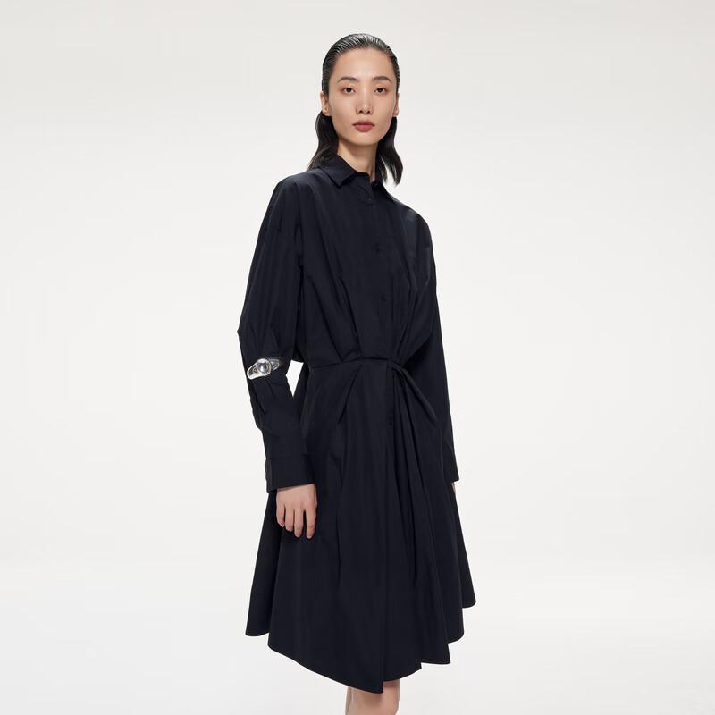 

JNBY 2023 Spring Irregular Hem Shirt Collar Dress L