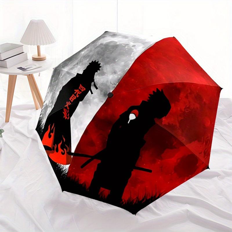 NARUTO Automatic Folding Umbrella with Sturdy Iron Frame, Portable Compact Travel Umbrella All-Season Use Parties023