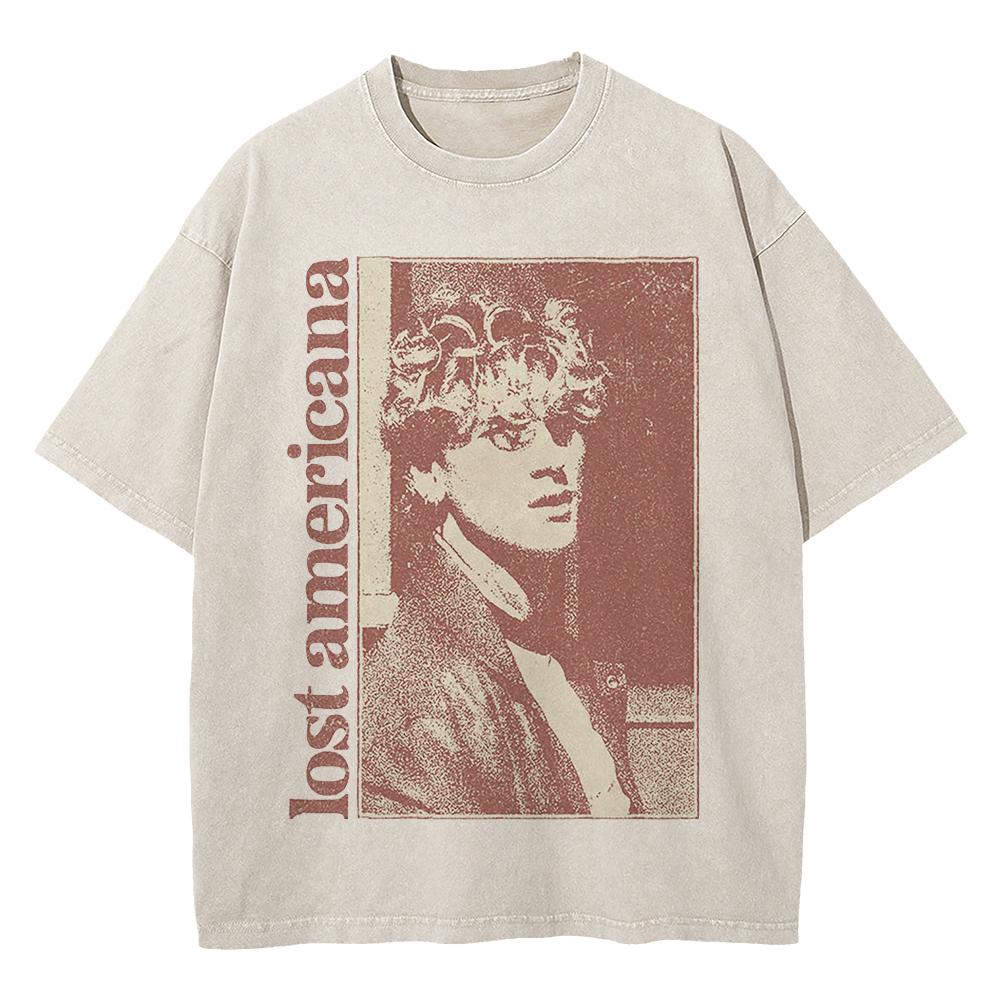 100% Хлопок Винтажная Стирка Mgk Тур The Lost Americana 2025 2026 Футболка Модная Мужская/Женская Оверсайз Свободная Кислотная Стирка Футболки S разноцветный