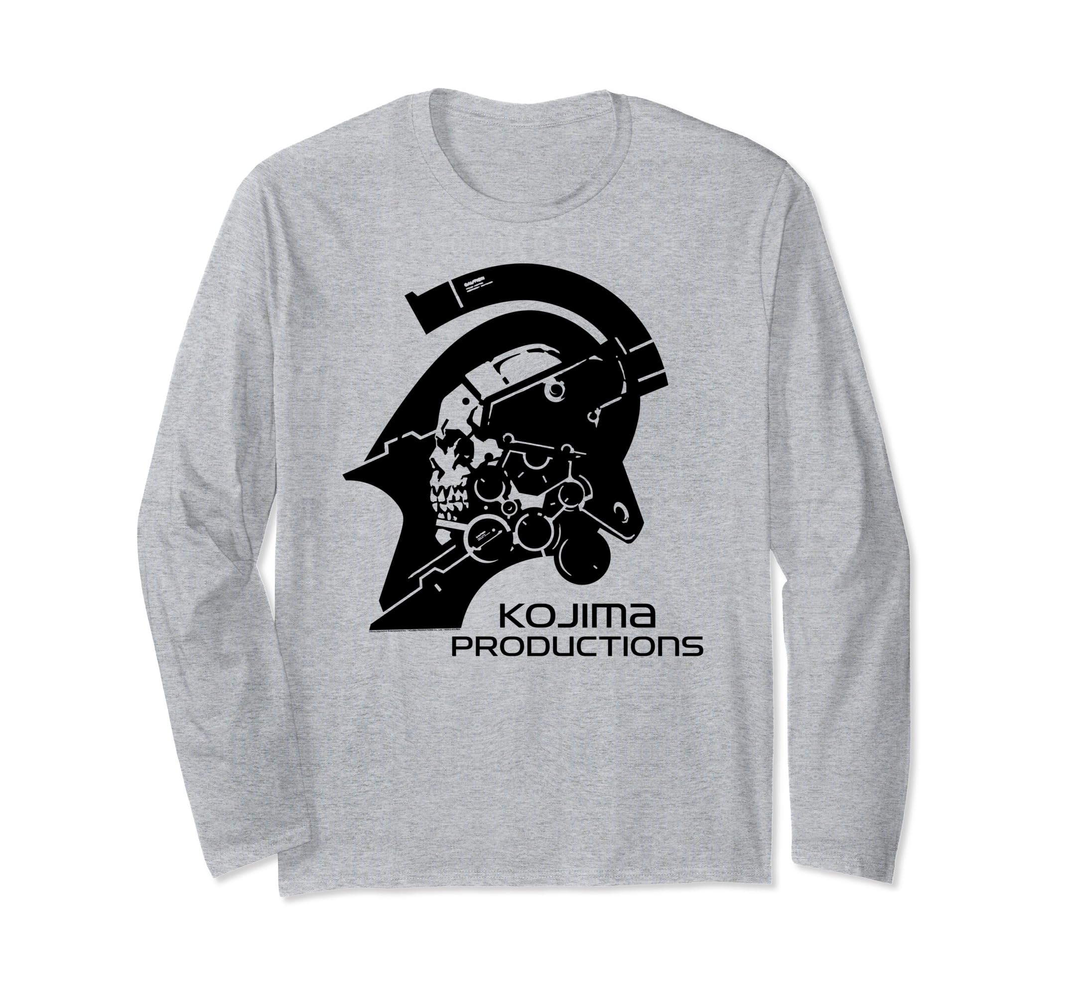 

Kojima Productions Черная футболка с длинным рукавом с игровой атрибутикой серый
