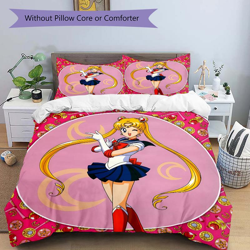 3pcs Sailor Moon Bedding Set: Perfect for Bedroom or Guest Room. Soft and Comfortable with No Core Included Yy251009181
