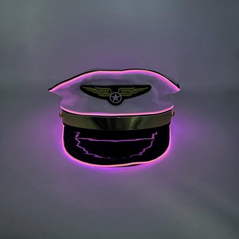 Boost Party Vibe LED Light Up Pilot Hat Breathable Luminous Air Force Hat  Gift for Party Lovers