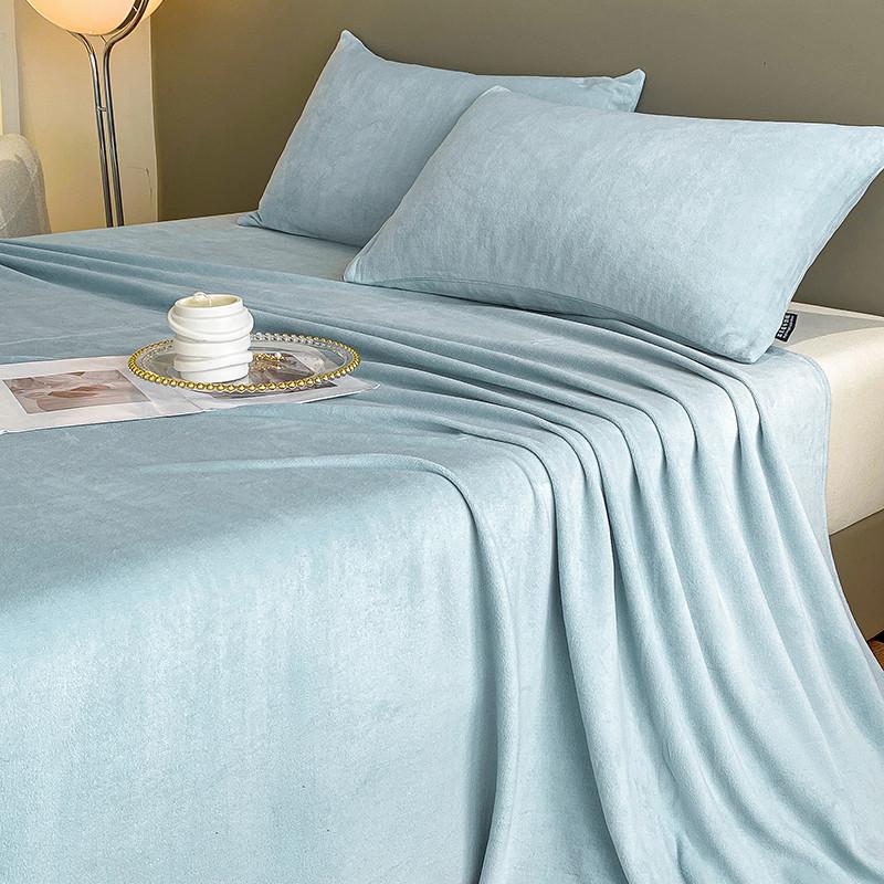 Warm Velvet Flat Sheet Solid Color Autumn Winter Bed Top Sheet 120/160/200/245/270cm Bed Linens for Single Double King Queen Bed
