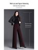 Women's High-Waisted Velvet Wool Wide-Leg Pants - Autumn/Winter 2026 Fashion - Loose, Straight-Leg Casual Versatile Trousers