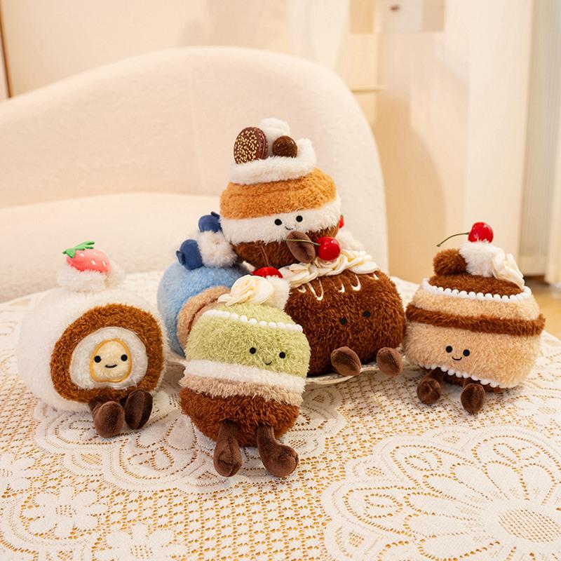 Dessert Plush Doll 8 Styles Cake Cupcake Macaron Pudding Ice Cream Soft Food Plush Kawaii Collectible for Sweet Treat Lovers