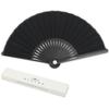 Asakusa Kimono Summer Folding Fan with Paper Tablet Fashionable Folding Craft Market Box, Design, Women's Gift, Fan, (Black)