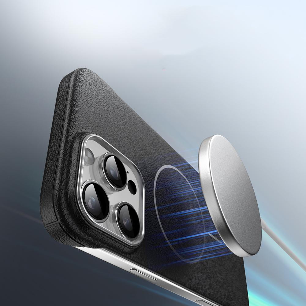 Luksusowa Tekstura Skóry Bezramkowa dla Magsafe Etui Na iPhone 16 15 Pro 14 Pro Max 13 Smukłe Wstrząsoodporne Bezprzewodowe Ładowanie Magnetyczne Etui na Telefon