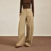 Waiwaiaiem Yy_Casual Straight Wide Pants_Beige