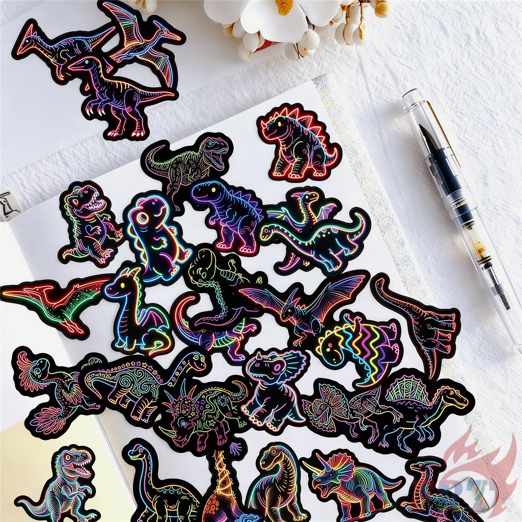 135Pcs/Set Neon Styles Dinosaur Mini Diary Manual Stickers DIY Scrapbooks Album Decor Decals Stickers