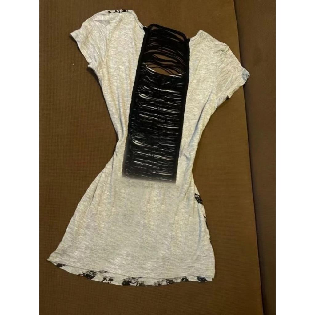 TrendHub Summer Japanese Retro Hollow Out Design Clothing Women Y2k Tees Punk Slim Short Sleeve T-shirt Gothic Harajuku Zipper Tops New