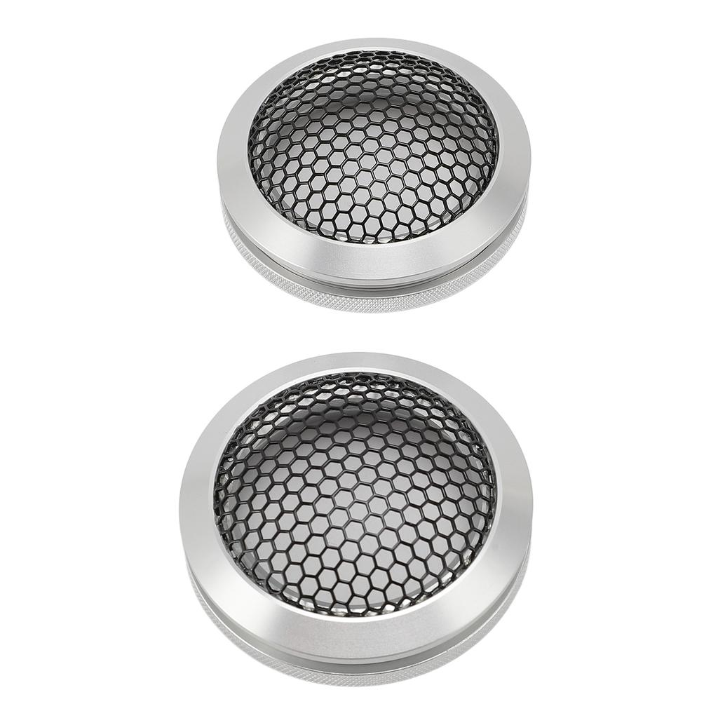 2 ks kryt na reproduktor do auta, mriežka na strop auta, kovová sieťka, ochranný kryt, náhradný, okrúhly, vonkajší priemer 64 mm, strieborný