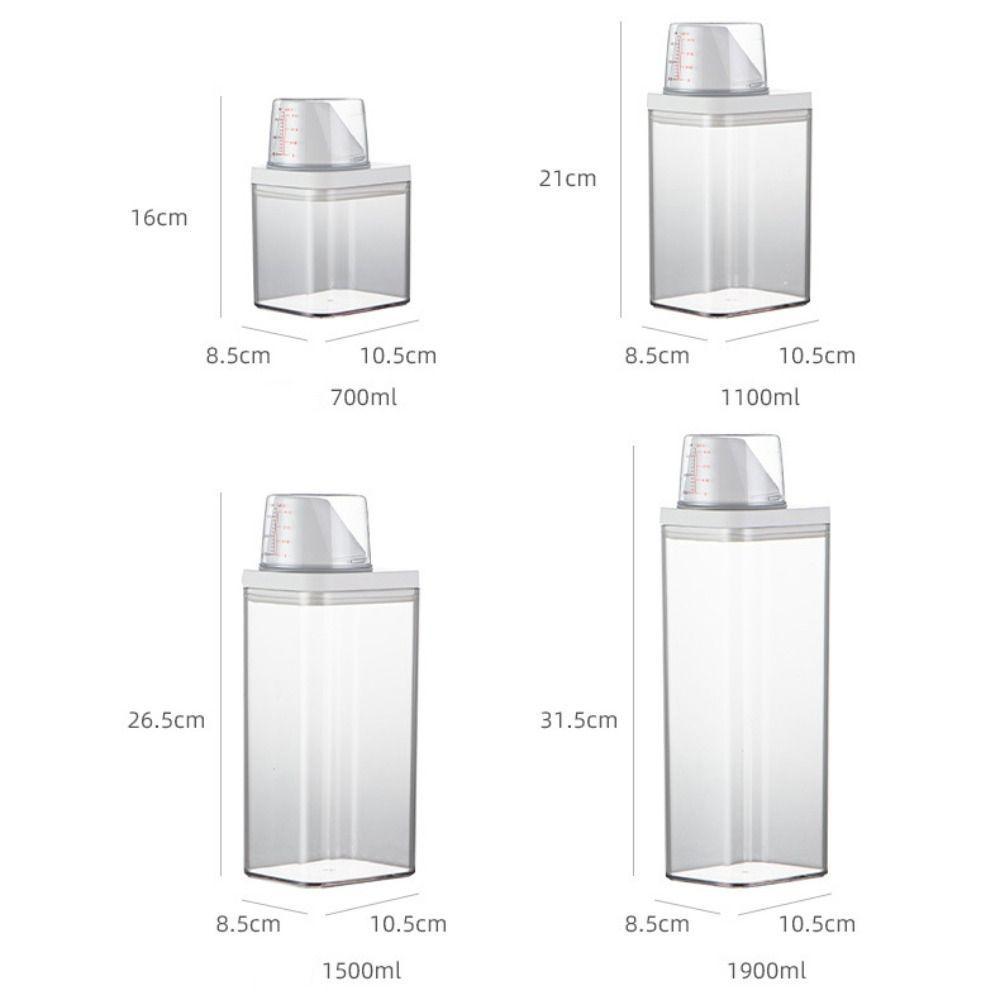 Sealed Laundry Powder Storage Box with Measuring Cup Detergent Powder Tank