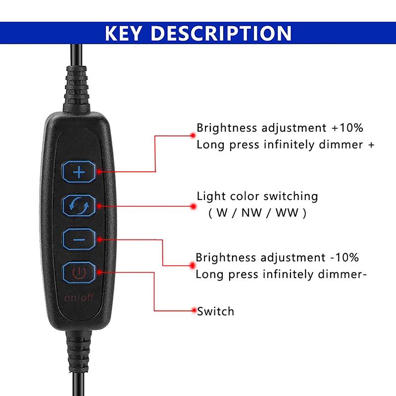 1.5M Usb 5V Led Tri-Color Dimming Color Switch Cable Dimmer 4-Key Controller 2Ch For Low Voltage Led Cct Bicolor Light