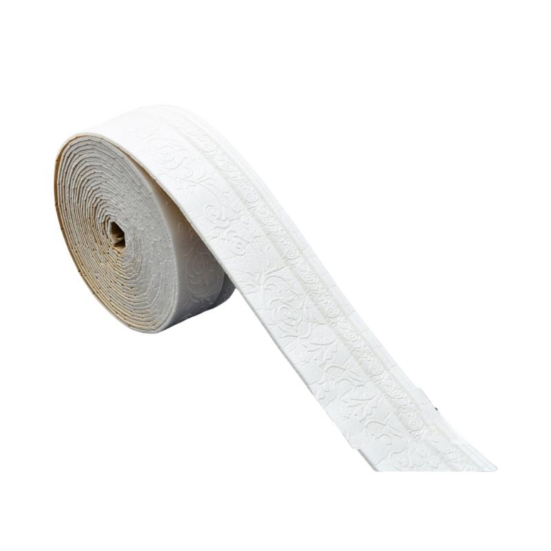 Adhesive Wall and Ceiling Molding Trim 3D Floral Foam Baseboard Wallpaper Border Strips for Homes Decoration Project