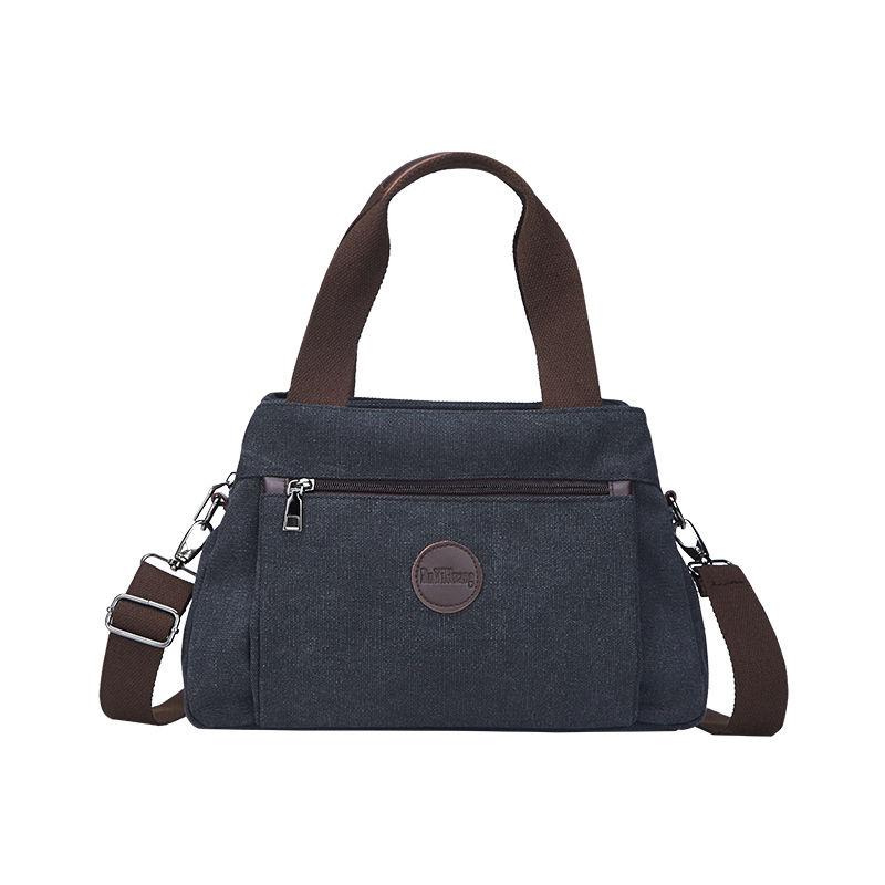 Canvas Bag Women's Versatile Casual Messenger Bag Multifunctional Single Shoulder Bag Large Capacity Handbag