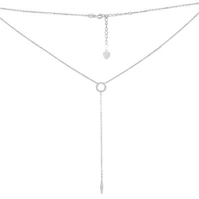 Silver Necklace with Cubic Zirconia, Item Weight 2.71 G (2196990)