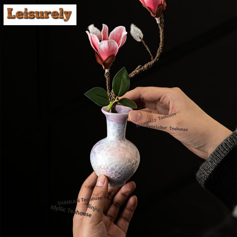 Crystal Glaze Kiln Fambe Jade Belly Vase Ancient Home Decorations Cachepot Planters Plant Pot Flowerpot Cafes Equipment Gift
