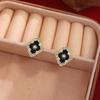 Silver Needle Vintage French Diamond-Studded Rhombus Lace Earrings - Luxurious Palace Style