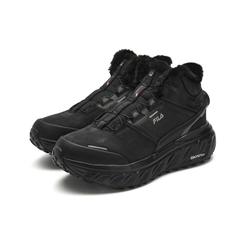 FILA BOA EXPLORER HIGH WE Fleece Cushioning, Wear Resistant Mid top Outdoor Shoes Women's Black A12W341221FBB