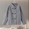 Single Breasted Women Jacket  Autumn Winter Pure Color Long Sleeve Loose Female Fashion Turn-down Collar Street Outwear