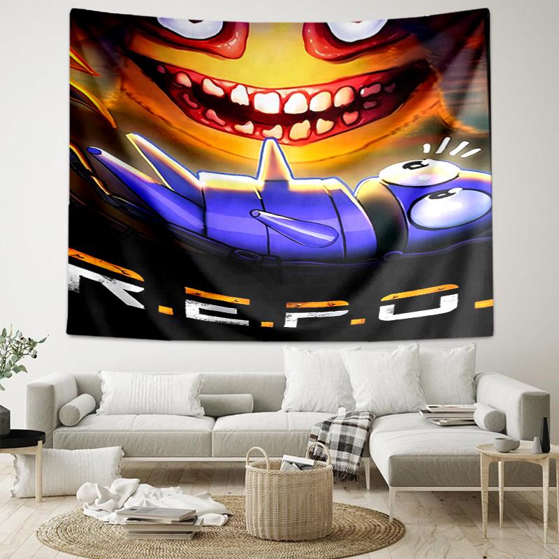 1pc Game R.E.P.O Tapestry, Living Room, Bedroom, Office, Party Decor, Ideal Festive Gift