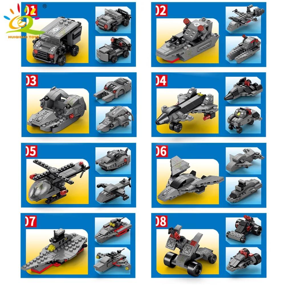 HUIQIBAO Military 510PCS Attack J-20 Fighter Building Blocks Army City Weapon Plane Airplane Helicopter Bricks Children Toys