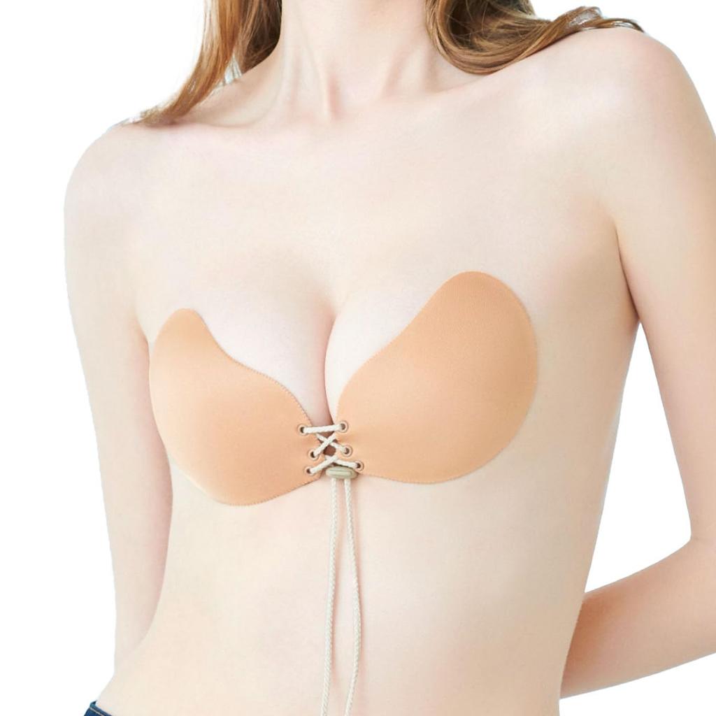 NuBra Seamless Size A Size Lace-Up Bra, Women's, Mocha, (Japan S)