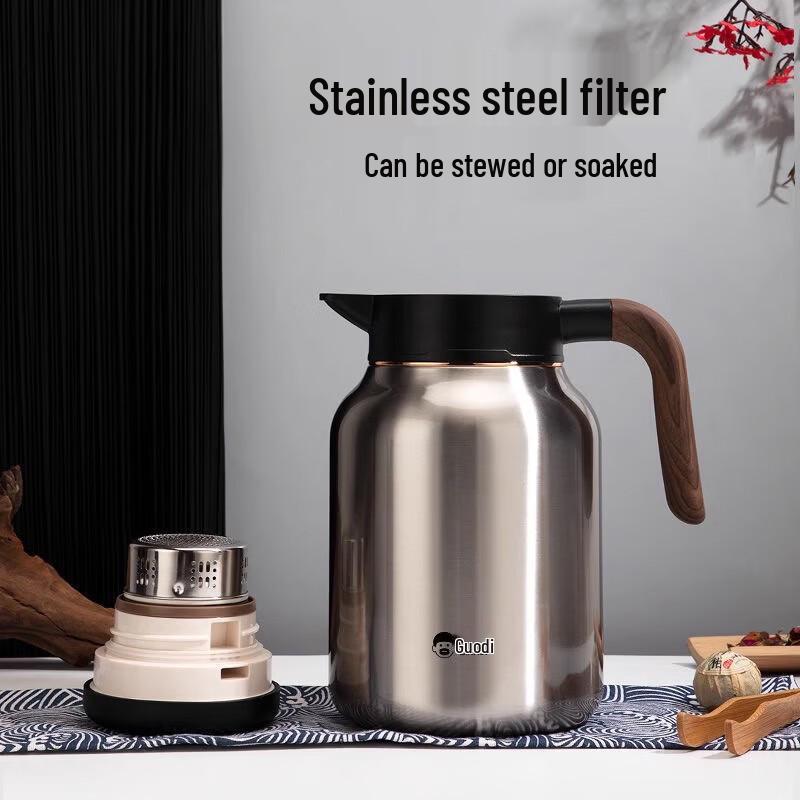 DKADI Stainless Steel Vacuum Thermos Tea & Coffee Pot with Infuser