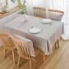 Japanese Cotton Linen Tassel Tablecloth, Art Rectangle, Nordic Style