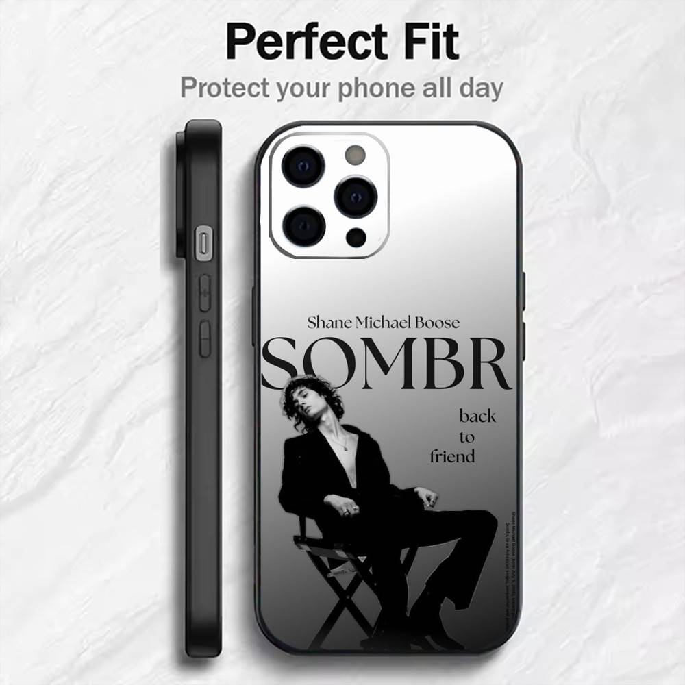 S-Sombr Back To Friends  Phone Case For iPhone17,16,15,14,13,12 Plus,Max Soft Silicone Black Cover
