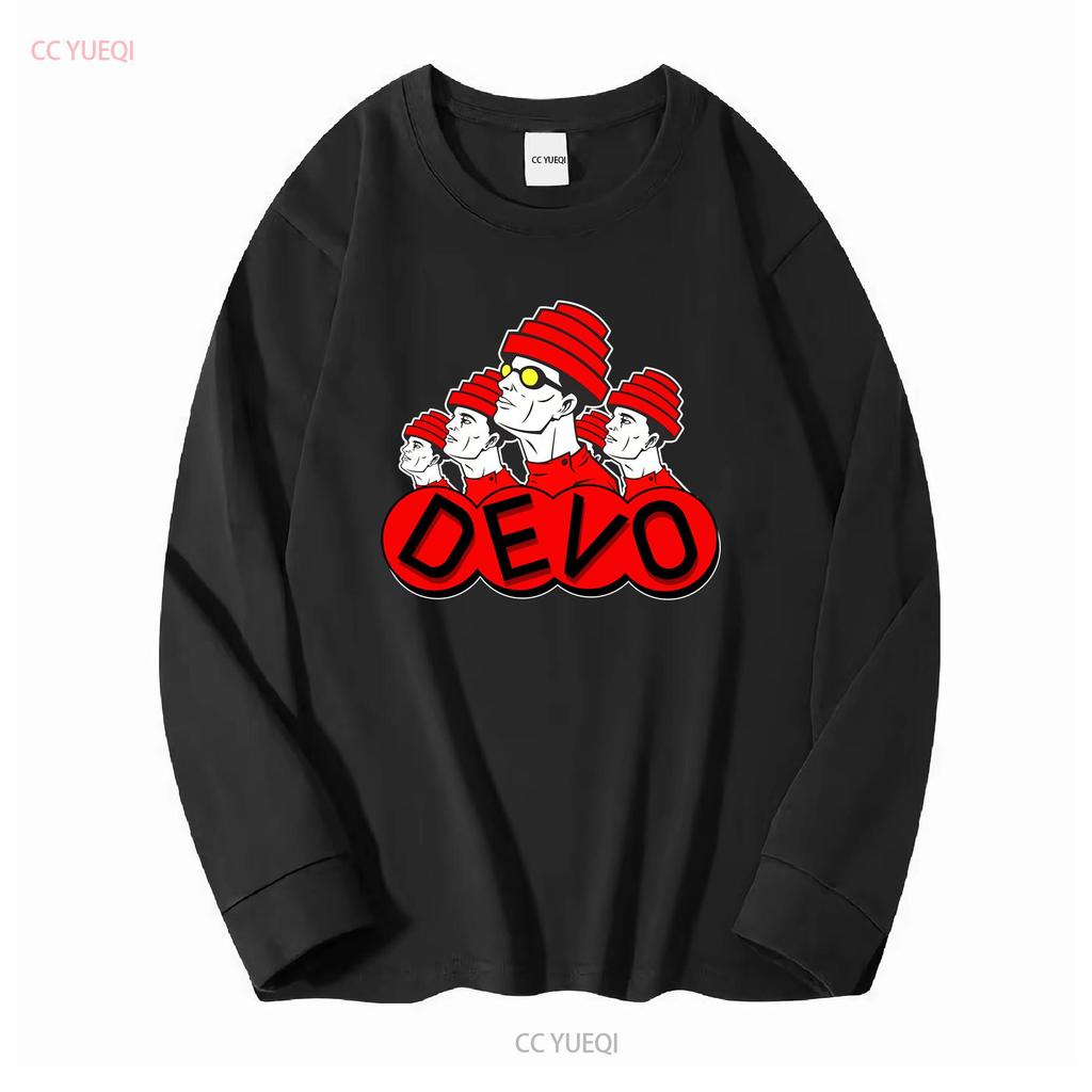 Funny Devo American Rock Band T Shirt Unisex Black Size S To 4xl Long Sleeves Vintage Washed Unisex Fashion Casual