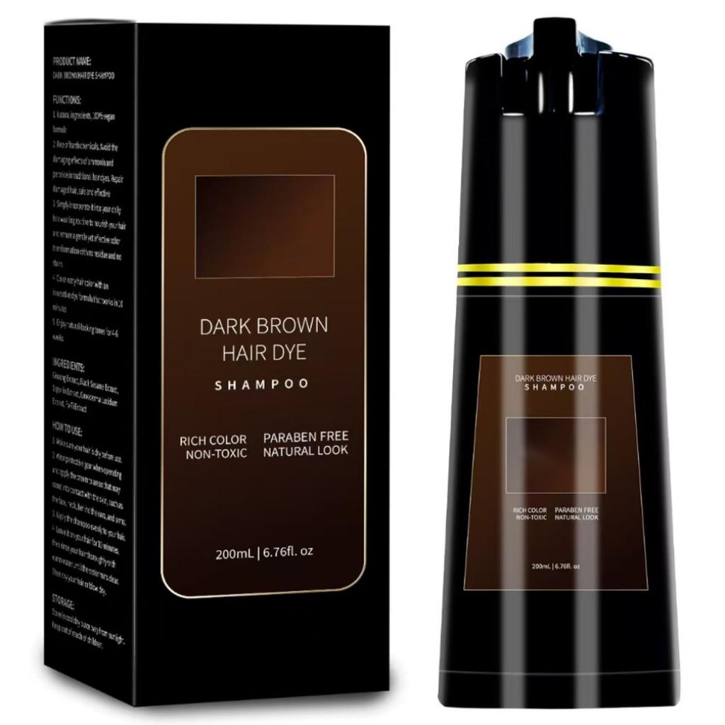 Nova Hair Dye Shampoo, Nova Hair Instant Dye Shampoo, Nova Hair Dye Shampoo, Trynova Hair Shampoo for Women and Men Dark Brown