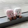 Adorable Soft And Creative Two-tone Marshmallow Plush Keychain Doll For Couples