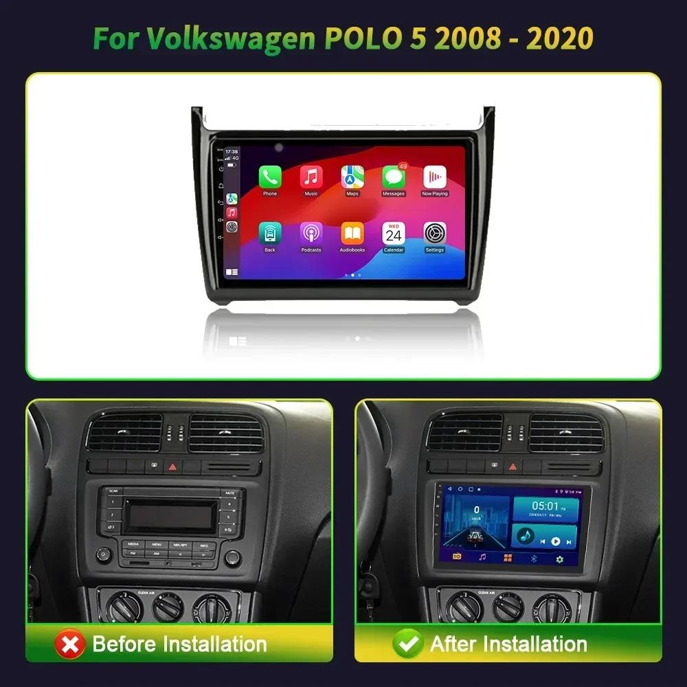 Radio Auto Auto Pentru Volkswagen POLO 5 An 2008-2020 Android 13 Wireless CarPlay Multimedia 4G Navigație GPS Stereo Ecran